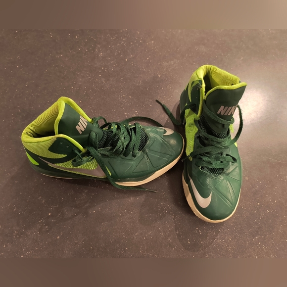 Vintage 2013 Nike Air Zoom Hyper Quickness Neon Green Dark Green rare Size 10 - Picture 2 of 8